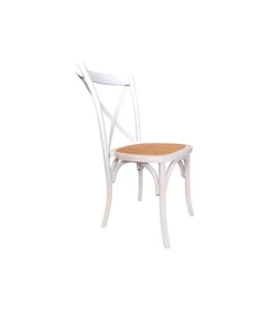 Pack de 2 sillas Provenza acabado blanco/rattan, 48cm(ancho) 89cm(altura) 52cm(fondo)