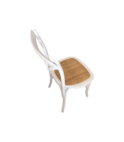 Pack de 2 sillas Provenza acabado blanco/rattan, 48cm(ancho) 89cm(altura) 52cm(fondo)