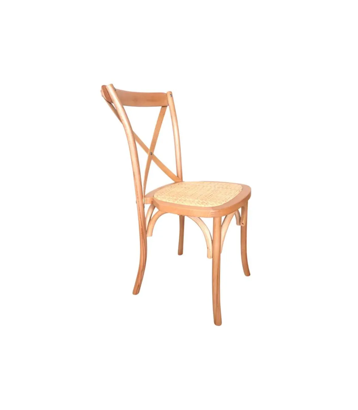 Pack de 2 sillas Provenza acabado natural claro/rattan, 48cm(ancho) 89cm(altura) 52cm(fondo)