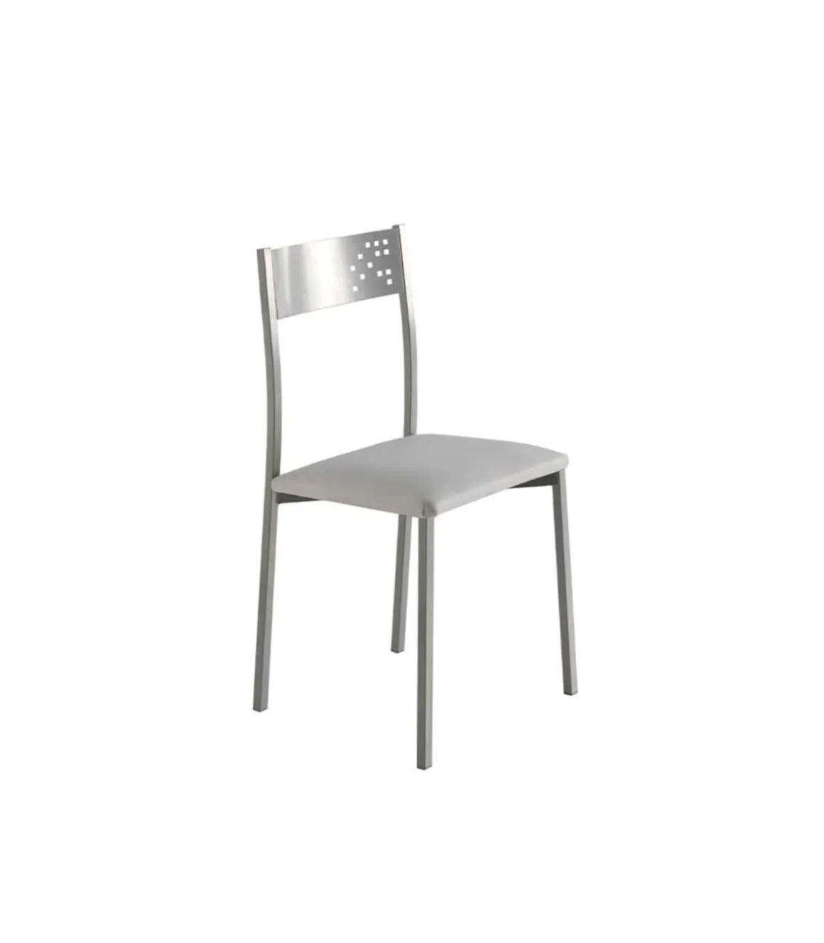 Pack de 4 sillas Rocío tapizado en polipiel blanco, 41 x 47 x 86 cm (largo x ancho x alto)