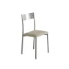 Pack de 4 sillas Rocío tapizado en polipiel beige, 41 x 47 x 86 cm (largo x ancho x alto)
