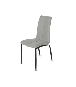 Pack de 4 sillas Ronda tapizadas en gris claro. 91 cm (alto) 40 cm (ancho) 60 cm (fondo)