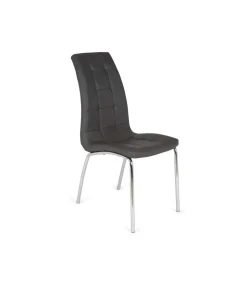 Pack de 4 sillas San Sebastián tapizado en polipiel gris oscuro. 42 cm(ancho ) 96 cm(altura) 55 cm(fondo)