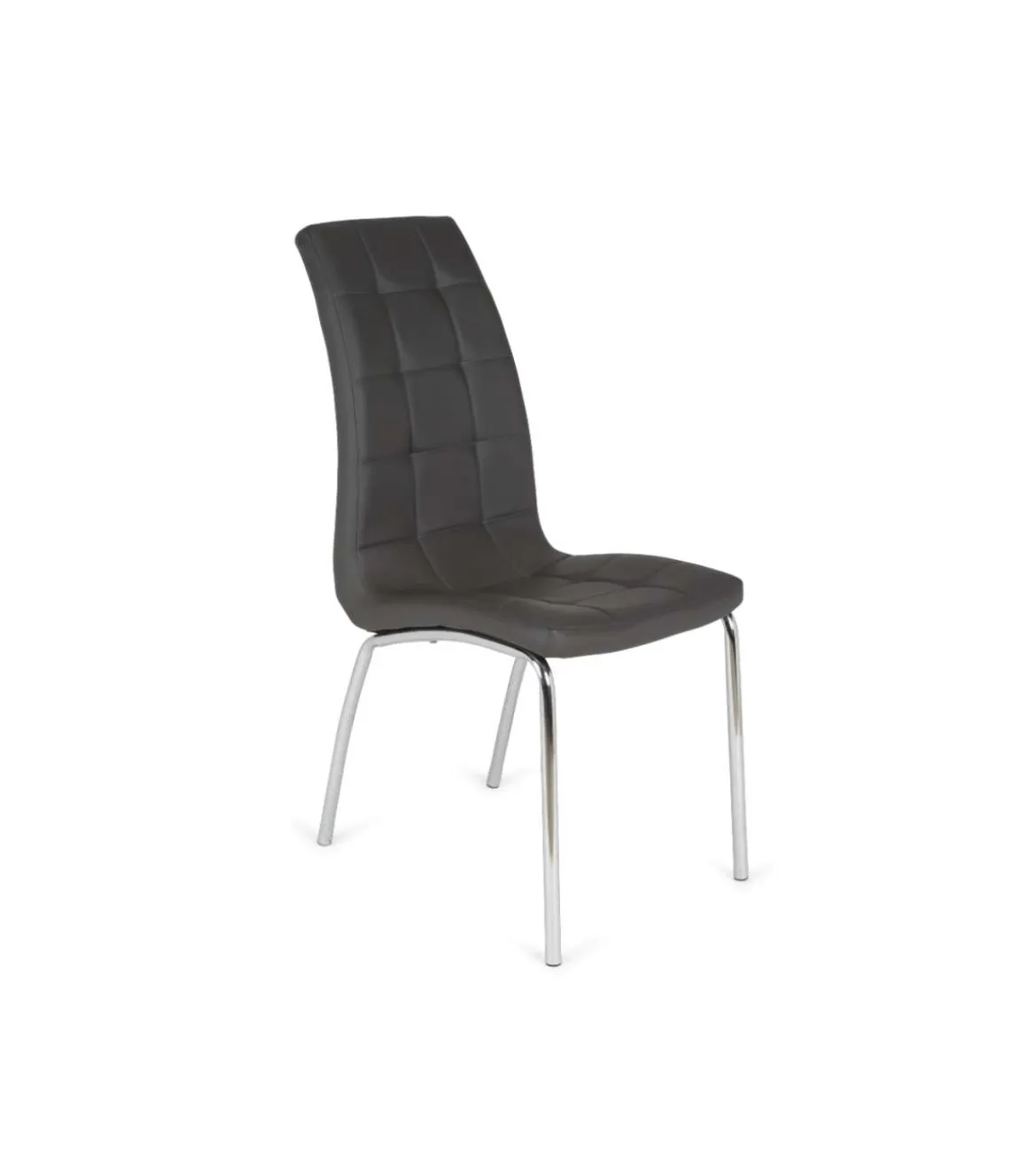 Pack de 4 sillas San Sebastián tapizado en polipiel gris oscuro. 42 cm(ancho ) 96 cm(altura) 55 cm(fondo)