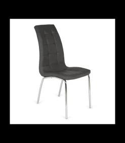 Pack de 4 sillas San Sebastián tapizado en polipiel gris oscuro. 42 cm(ancho ) 96 cm(altura) 55 cm(fondo)