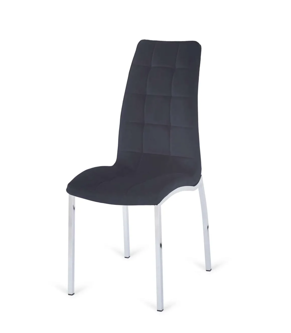 Pack de 4 sillas San Sebastián tapizada en tejido velvet negro. 96 cm (alto) 42 cm (ancho) 55 cm (fondo)
