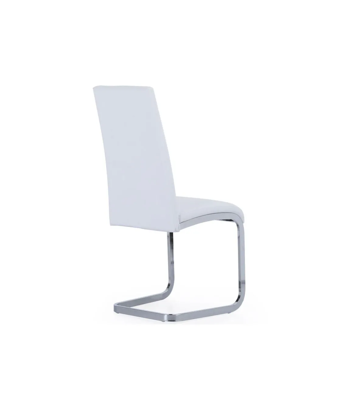 Pack de 4 sillas Smile de comedor tapizada en símil piel blanco, 45 x 51 x 103 cm (ancho x largo x alto)