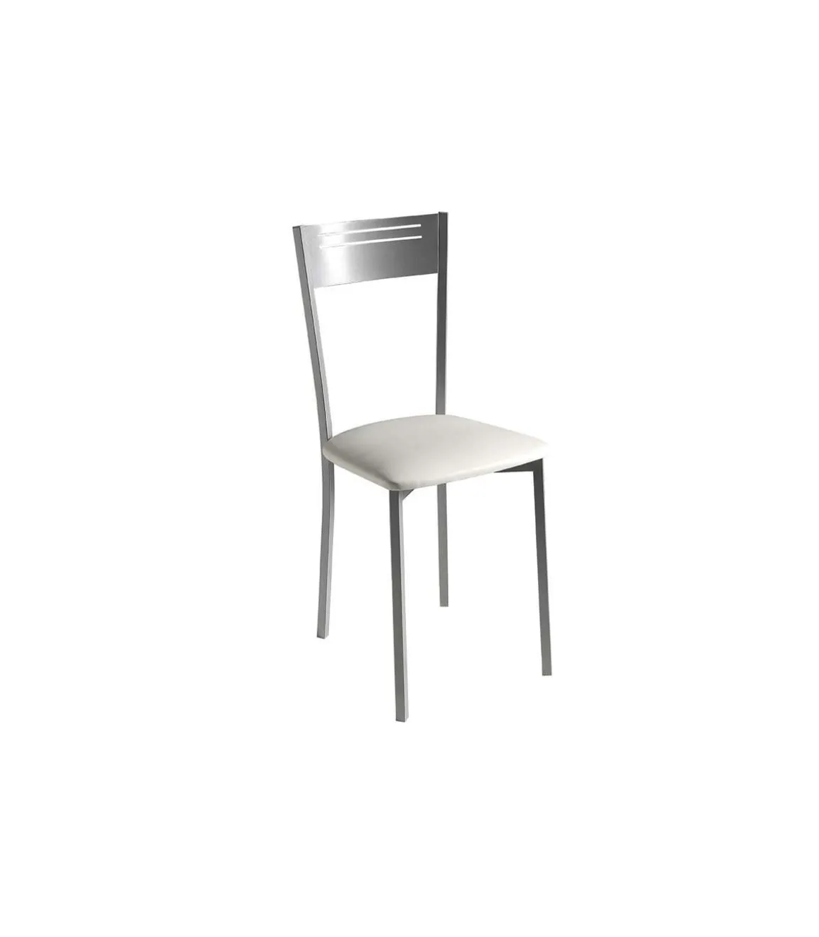 Pack de 4 sillas tapizado en polipiel blanco, 86cm(alto) 40cm(ancho) 47cm(largo)
