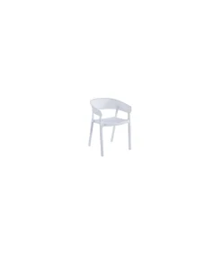 Pack de 4 sillones Bari para salón, cocina o terraza acabado blanco, 73.5cm(alto) 54cm(ancho) 50.5cm(fondo).