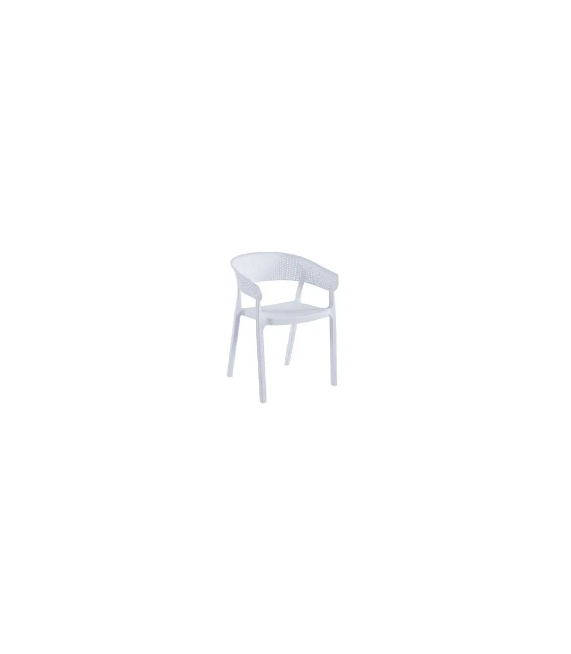 Pack de 4 sillones Bari para salón, cocina o terraza acabado blanco, 73.5cm(alto) 54cm(ancho) 50.5cm(fondo).