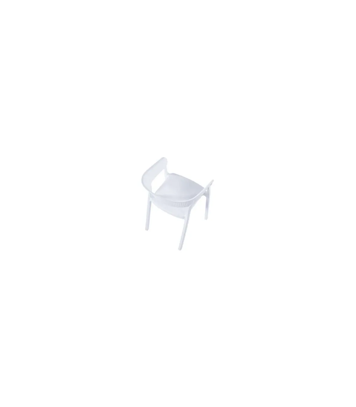 Pack de 4 sillones Bari para salón, cocina o terraza acabado blanco, 73.5cm(alto) 54cm(ancho) 50.5cm(fondo).