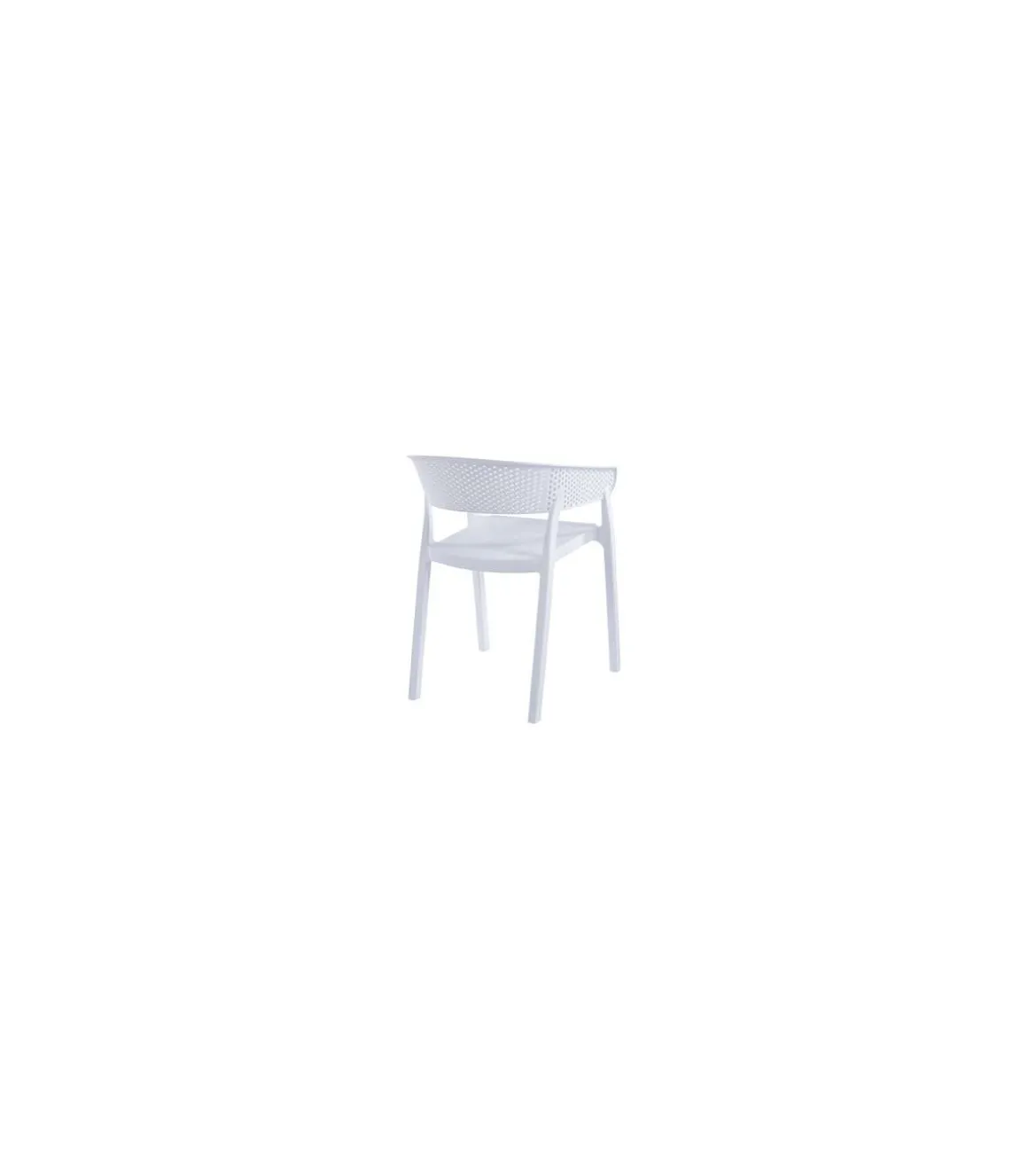 Pack de 4 sillones Bari para salón, cocina o terraza acabado blanco, 73.5cm(alto) 54cm(ancho) 50.5cm(fondo).