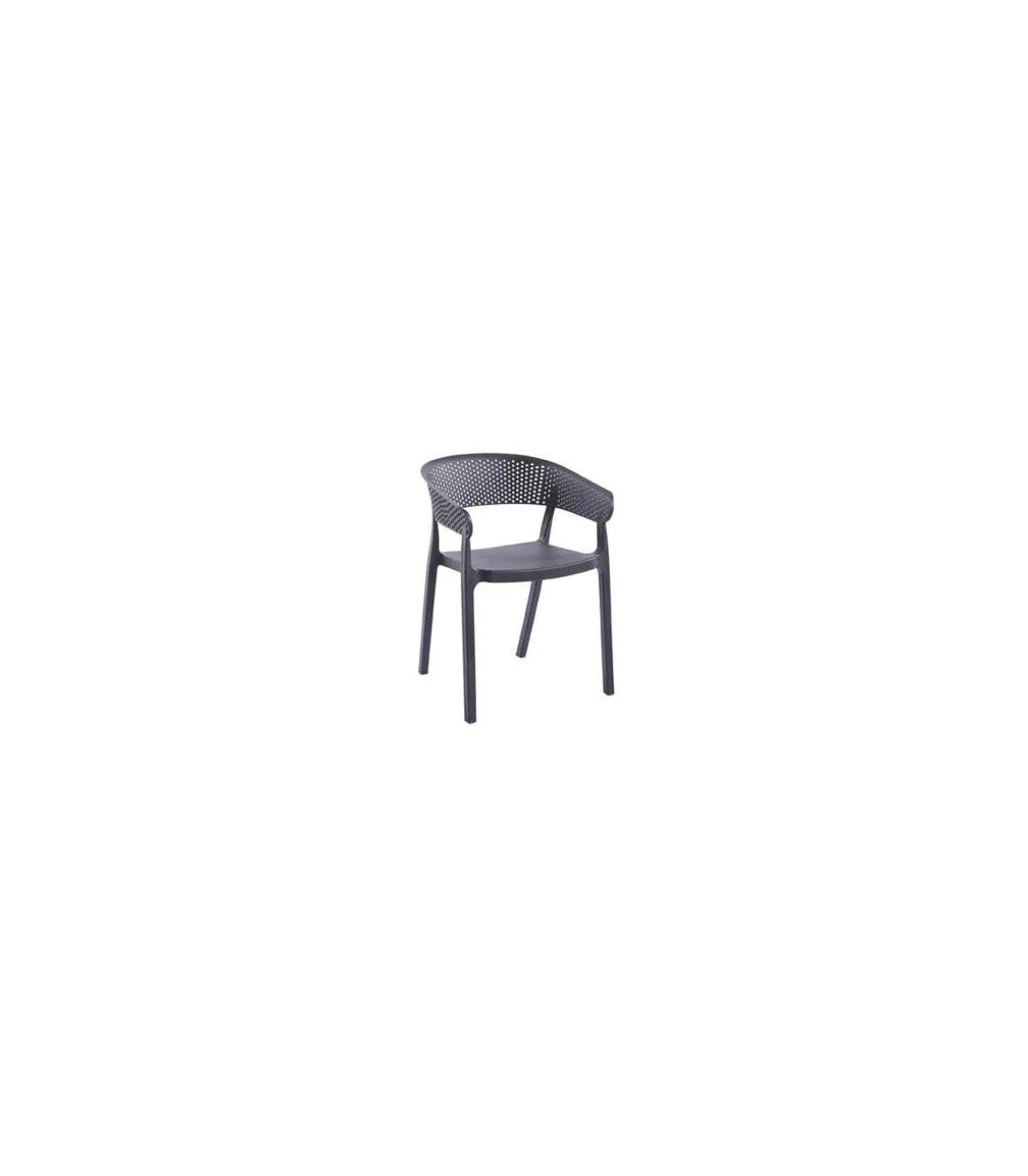 Pack de 4 sillones Bari para salón, cocina o terraza acabado gris antracita, 73.5cm(alto) 54cm(ancho) 50.5cm(fondo).