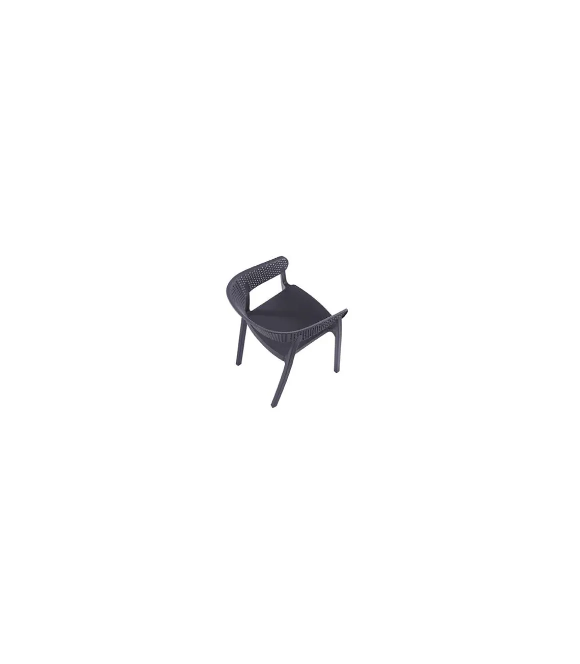 Pack de 4 sillones Bari para salón, cocina o terraza acabado gris antracita, 73.5cm(alto) 54cm(ancho) 50.5cm(fondo).
