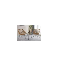 Pack de 2 sillones Bombay acabado rattán natural, 82cm(alto) 56cm(ancho) 61cm(fondo)