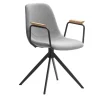 Pack de 2 sillones giratorias modelo Tajo con brazos tapizado textil gris claro, 81cm(alto) 61cm(ancho) 59cm(largo)