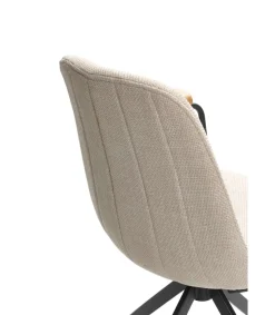 Pack de 2 sillones giratorias modelo Tajo con brazos tapizado textil beige, 81cm(alto) 61cm(ancho) 59cm(largo)