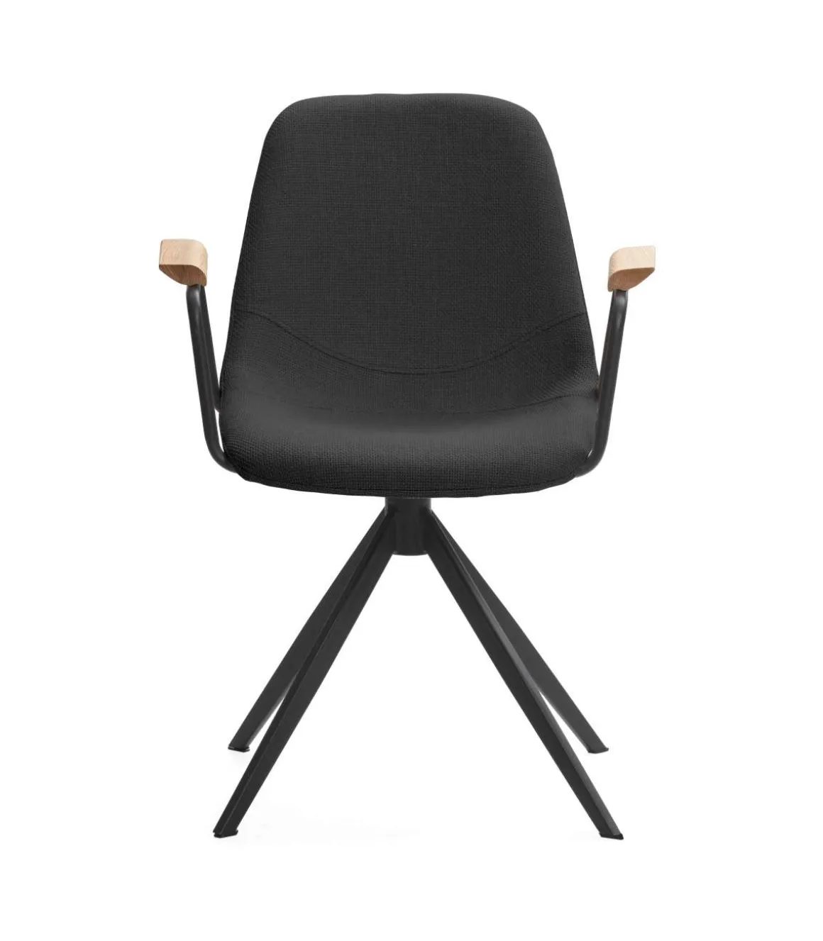 Pack de 2 sillones giratorias modelo Tajo con brazos tapizado textil negro, 81cm(alto) 61cm(ancho) 59cm(largo)