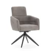 Pack de 2 sillones giratorios modelo Maggie tapizado textil gris oscuro, 93cm(alto) 58cm(ancho) 63cm(largo)