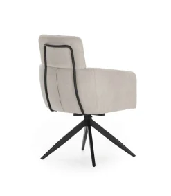 Pack de 2 sillones giratorios modelo Maggie tapizado textil gris claro, 93cm(alto) 58cm(ancho) 63cm(largo)