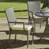 Pack de 2 sillones huitex apilables con cojines Mali acabado ratan sintetico gris, 90cm(alto) 55cm(ancho) 55cm(fondo)