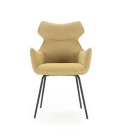Pack de 2 sillones modelo Dimitri tapizado textil mostaza, 90cm(alto) 60cm(ancho) 65cm(largo)
