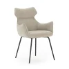 Pack de 2 sillones modelo Dimitri tapizado textil beige, 90cm(alto) 60cm(ancho) 65cm(largo)