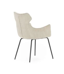 Pack de 2 sillones modelo Dimitri tapizado textil beige, 90cm(alto) 60cm(ancho) 65cm(largo)