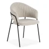 Pack de 2 sillones modelo Lidia tapizado textil blanco, 81.5cm(alto) 54cm(ancho) 57cm(largo)