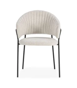 Pack de 2 sillones modelo Lidia tapizado textil blanco, 81.5cm(alto) 54cm(ancho) 57cm(largo)