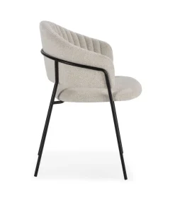 Pack de 2 sillones modelo Lidia tapizado textil blanco, 81.5cm(alto) 54cm(ancho) 57cm(largo)
