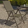 Pack de 4 Sillones o tumbonas plegables acero/textilen Macao-5 bronce