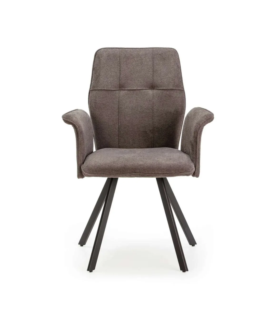 Pack de 2 sillones para comedor Marcos tapizado textil gris oscuro, 89cm(alto) 62cm(ancho) 60cm(fondo)