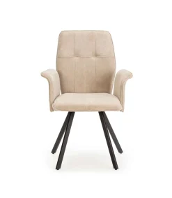 Pack de 2 sillones para comedor Marcos tapizado textil beige, 89cm(alto) 62cm(ancho) 60cm(fondo)