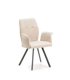 Pack de 2 sillones para comedor Marcos tapizado textil beige, 89cm(alto) 62cm(ancho) 60cm(fondo)