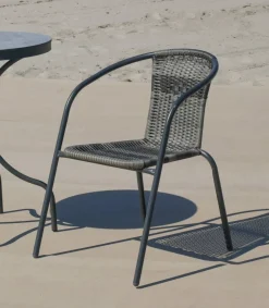 Pack de 2 sillones terraza jardín Santana-3 acero/huitex 73 cm(alto) 60 cm(ancho)52 cm(fondo)