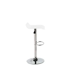 Pack de 2 taburetes elevables Agata en polipiel blanco, 38 x 39,5 x 64/85 cm (largo x ancho x alto)