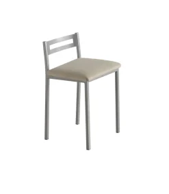 Pack de 4 taburetes Nora en polipiel beige, 34 x 34 x 65 cm (largo x ancho x alto)
