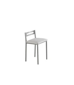 Pack de 4 taburetes Nora en polipiel blanco, 34 x 34 x 65 cm (largo x ancho x alto)