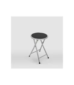 Pack de 10 taburetes Palma en polipiel negro, 30 x 30 x 45 cm (largo x ancho x alto)