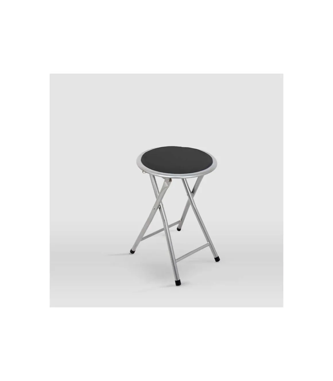 Pack de 10 taburetes Palma en polipiel negro, 30 x 30 x 45 cm (largo x ancho x alto)