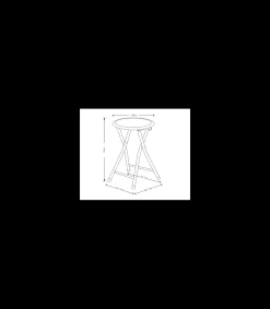 Pack de 10 taburetes Palma en polipiel negro, 30 x 30 x 45 cm (largo x ancho x alto)