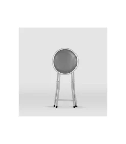 Pack de 10 taburetes Palma en polipiel gris, 30 x 30 x 45 cm (largo x ancho x alto)