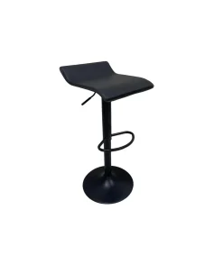 Pack de 2 taburetes regulables modelo Dalí tapizado en polipiel negro, 40cm(ancho ) 64-74cm(altura) 38cm(fondo)