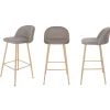 Pack de 4 taburetes tapizados Zaragoza marrón jaspeado. 84cm(alto) 45cm(ancho) 40cm(fondo)