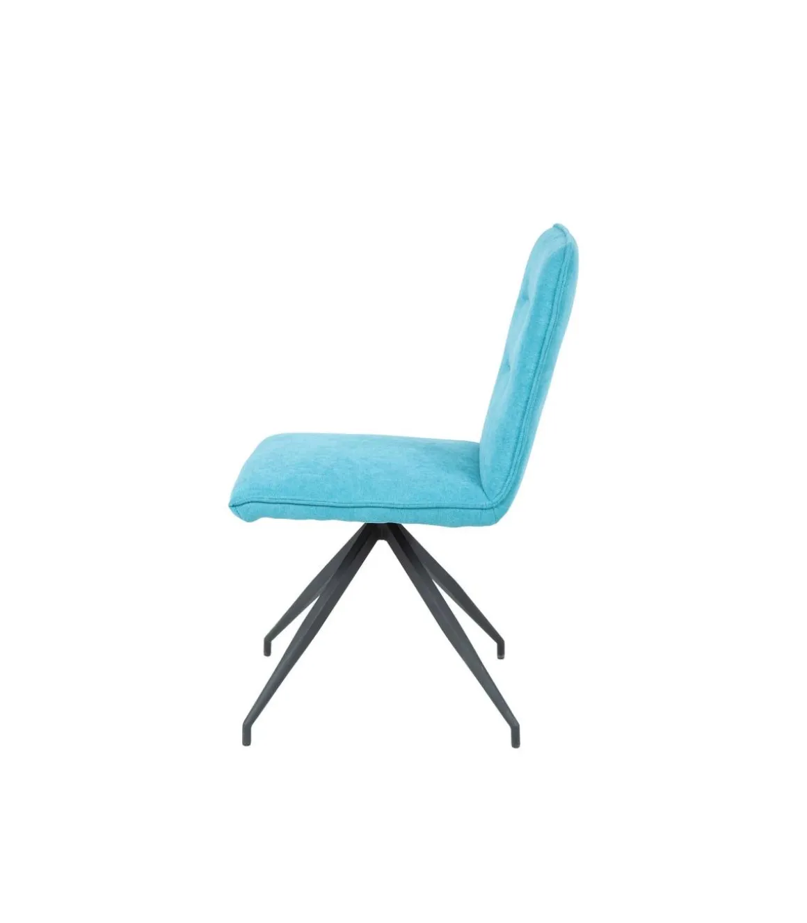 Pack 2 sillas Carol tapizado en tela terciopelo azul turquesa, 88cm(alto) 48cm(ancho) 59.5cm(largo)