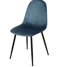 Pack 4 sillas modelo Córdoba tapizado Velvet Tela Azul, 43 cm(ancho) 86 cm(altura) 55 cm(fondo)