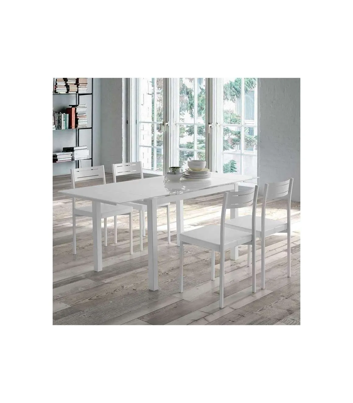 Pack 4 sillas para comedor acabado blanco, 86 cm(alto)39 cm(ancho)45 cm(largo)