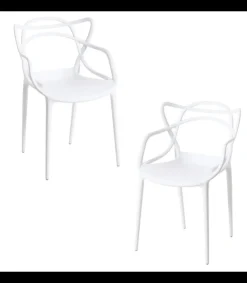 Pack 4 sillas polipropileno Concha color blanco, 51.5 cm(ancho ) 82.5 cm(altura) 57 cm(fondo)