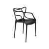 Pack 4 sillas polipropileno Concha en color negro 51.5 cm(ancho ) 82.5 cm(altura) 57 cm(fondo)